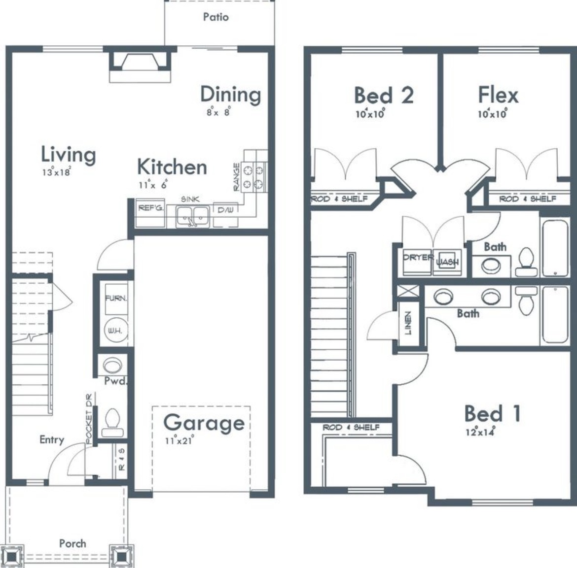 1,388 sq ft floor plan